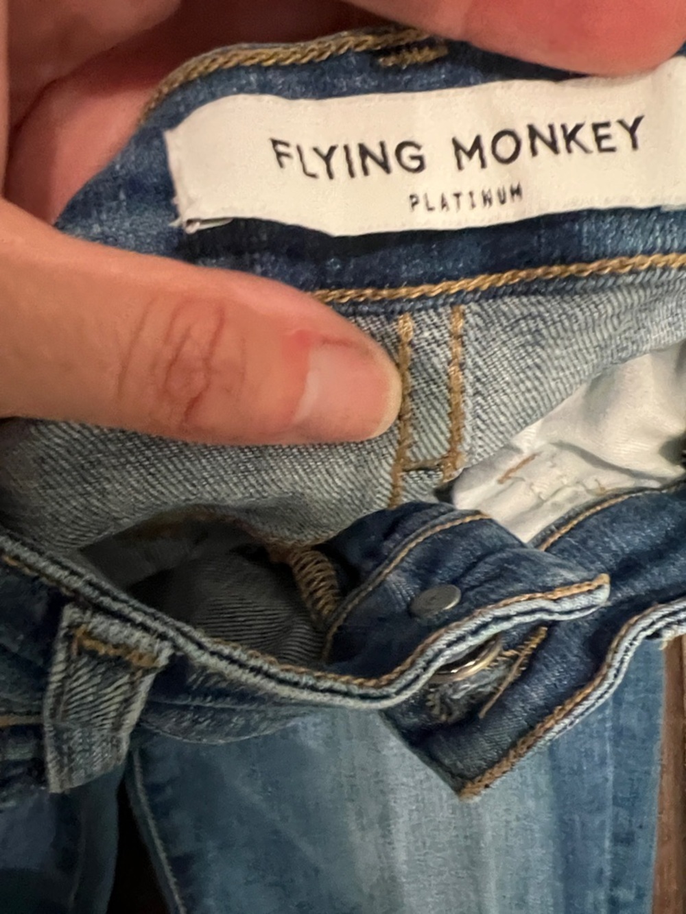 Flying Monkey Light Blue Distressed Skinny Jeans - Picture 2 of 4